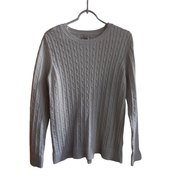 ♥️ 💙 Women's Croft Barrow White cardigan sweater Size L - Picture 1 of 4